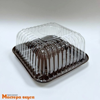 Контейнер квадратный, 146*146 h88 мм (комплект дно КОРИЧН/крышка), УК-217НА