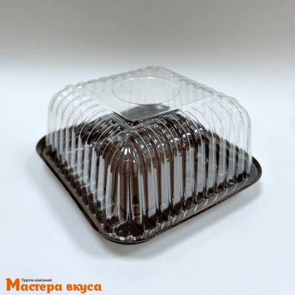 Контейнер квадратный, 146*146 h88 мм (комплект дно КОРИЧН/крышка), УК-217НА