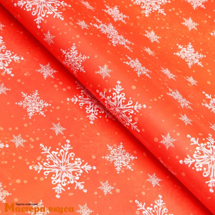 Бумага упаковочная  "Снежинки" двухсторонняя (глянцевая), 70*100 см