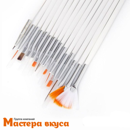 Кисти для декорирования нейлон (набор 15 шт)