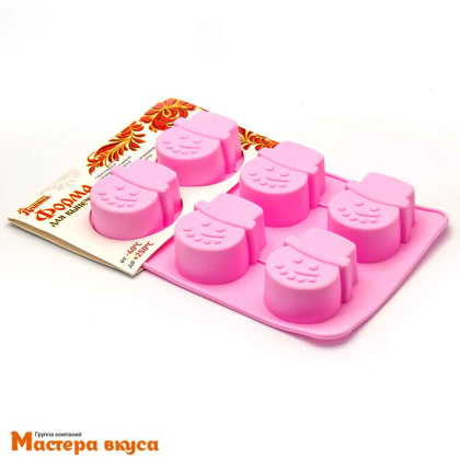 Форма силиконовая СНЕГОВИК (6 ячеек), 25*16,5*3 см 