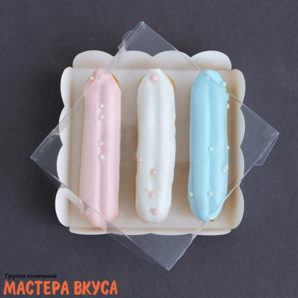 Упаковка для пряников и печенья с прозр. крышкой 120*120*30 мм (белая)