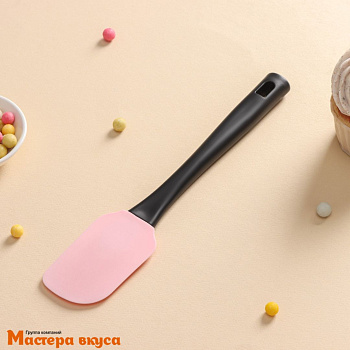Лопатка силиконовая с пластиковой ручкой, 25,5 см, "Контраст"