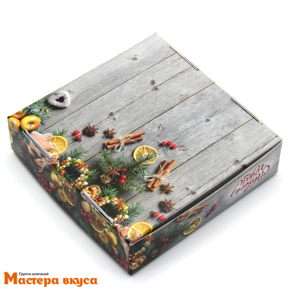 Упаковка для пряников и печенья с окном 11,5*11,5*3 см  (Новогодний аромат)