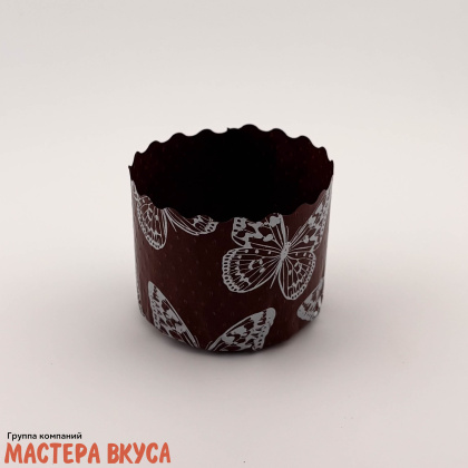 Форма бумажная для кулича ( 75г) d60*h45 мм БАБОЧКИ