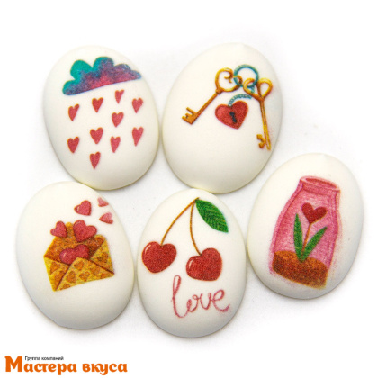 Сахарные медальоны ЛЮБОВЬ, d-35*25мм