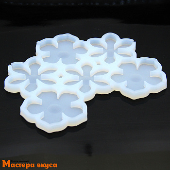 Форма для леденцов силиконовая ЦВЕТОЧКИ, (6 ячеек) 14*12*0,7 см