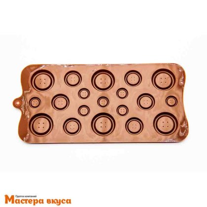 Форма для шоколада силиконовая  ПУГОВКИ, (19 ячеек) 22*10,5*2 см