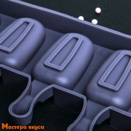 Форма для мороженого силиконовая (эскимо) МЕГА, (8 ячеек) 6,7*3,7 см