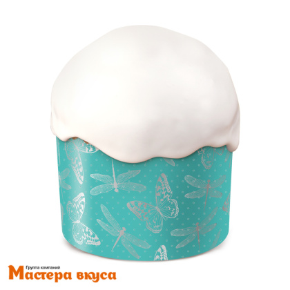 Форма бумажная для кулича (200г) d90*h90 мм БАБОЧКИ И СТРЕКОЗЫ