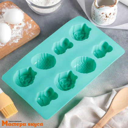 Форма силиконовая ПАСХА, (8 ячеек) 29*17*3 см