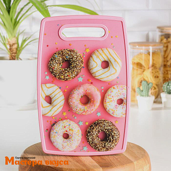 Доска разделочная "Пончики", пластик, 30*20 см