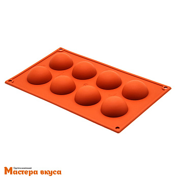 Форма силиконовая ПОЛУСФЕРА (шар),  d 50 мм, (8 ячеек), SilikonFlex Италия