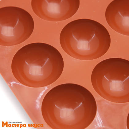 Форма силиконовая ПОЛУСФЕРА (шар),  d 47 мм, (18 ячеек)