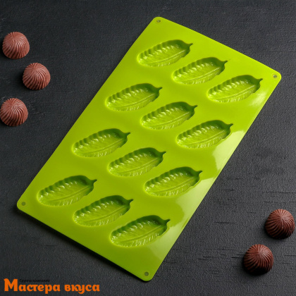 Форма для шоколада силиконовая  ПЕРО, (12 ячеек) 29*17*1,5 см