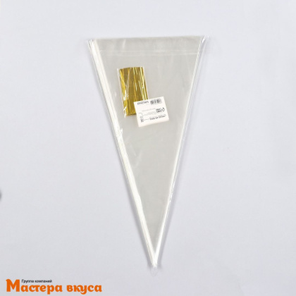 Пакет для сладостей прозр. КОНУС треугольник 370*180 мм, 25 мкм, упак 50 шт 