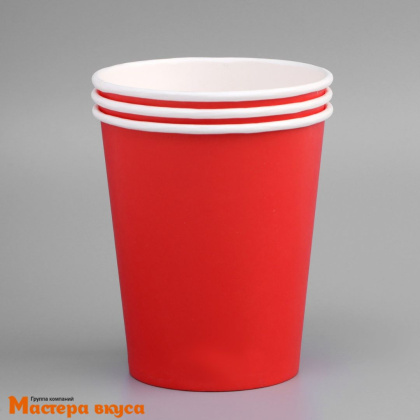 Стакан бумажный КРАСНЫЙ, 250 мл