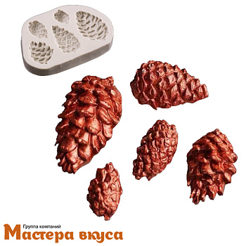 Молд силиконовый ШИШКИ 5в1, ~10*7 см