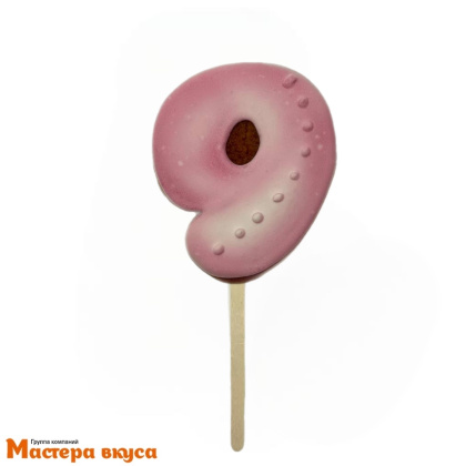 Топпер имбирный пряник-цифра, розовая - 9