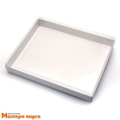 Упаковка для пряников и печенья с прозр. крышкой 260*210*30 мм (белая)