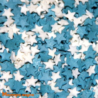 Посыпка ЗВЕЗДЫ бело-голубые, 75 гр 