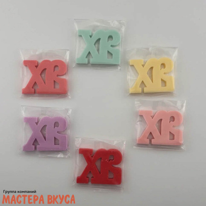 Декор из шоколадной глазури   "ХВ" микс 45*35 мм 