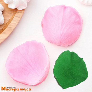 Молд силиконовый, вайнер ЛЕПЕСТОК РОЗЫ 3D (2 части), ~6,7*6,2 см