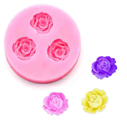 Молд силиконовый РОЗОЧКИ 3в1, изд d~4.5 см