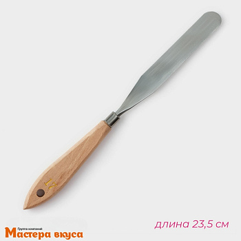 Палета прямая металлическая 23,5 см, с деревянной ручкой "Деко"