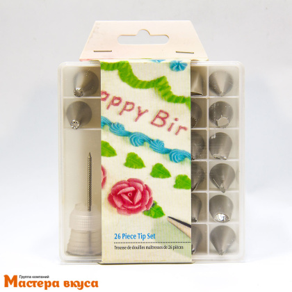 Набор кондитерских насадок (наконечников) для декорирования (26 шт) + адаптер + 2 гвоздика