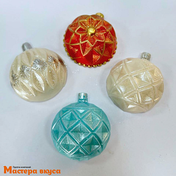 Фигурка из шок. глазури  "Ёлочные игрушки шары", d~6 см