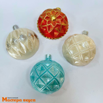Фигурка из шок. глазури  "Ёлочные игрушки шары", d~6 см