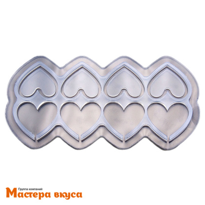 Форма для леденцов силиконовая погремушка СЕРДЕЧКИ, (8 ячеек) d 5 см