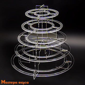 Подставка под макарон 5 ярусов, акрил прозрачный D-27см, d-13см