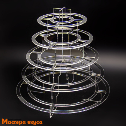 Подставка под макарон 5 ярусов, акрил прозрачный D-27см, d-13см