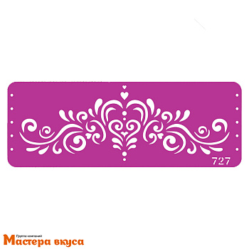 Трафарет бордюрный для нанесения рисунка УЗОР (вензель), 26*9,5 см