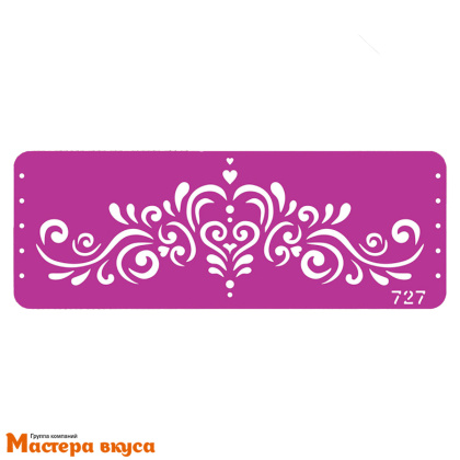 Трафарет бордюрный для нанесения рисунка УЗОР (вензель), 26*9,5 см