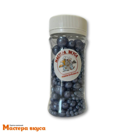 Посыпка Шарики зерновые Блестящие микс ГОЛУБОЙ №766 (d2,4,7 мм), 50 гр 