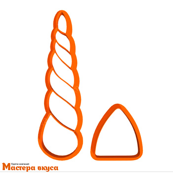 Набор вырубок пластик ЕДИНОРОГ, (набор ушки + рог), ~15*3,8см/ 5*4,6 см