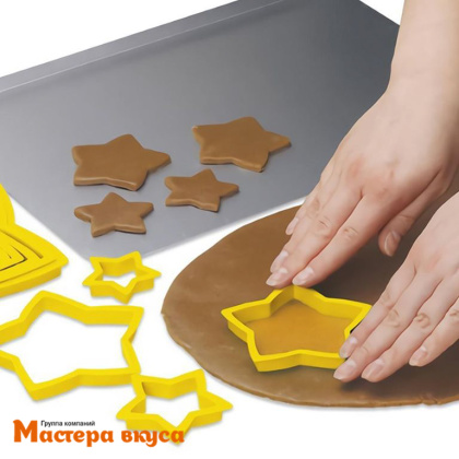 Набор вырубок пластик  ЗВЕЗДОЧКИ, d~12/10/8/6/5/3 см, (набор 6шт)