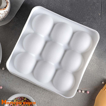 Форма силиконовая, для муссовых десертов СЛАДКИЕ ШАРИКИ, 13,8*13,8*4,1 см