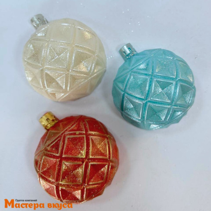 Фигурка из шок. глазури  "Ёлочные игрушки шары", d~6 см
