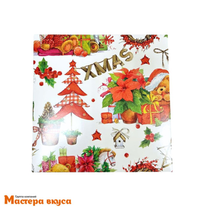 Упаковка для пряников и печенья с прозр. крышкой 120*120*30 мм (XMAS) (2-д)