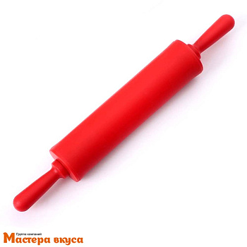 Скалка силиконовая 30 см d-4см (вращающаяся), пластиковые ручки "Севилья"