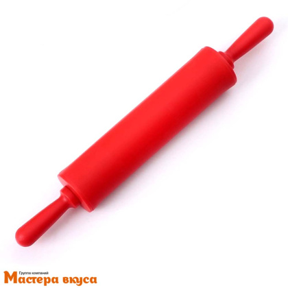 Скалка силиконовая 30 см d-4см (вращающаяся), пластиковые ручки "Севилья"