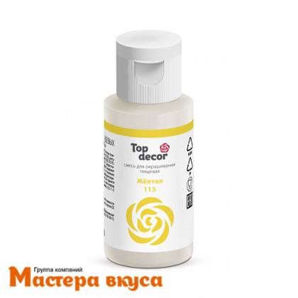 Краситель гелевый Top decor мини, ЖЕЛТЫЙ, 30гр