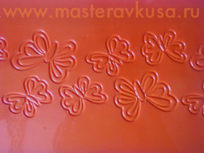 Коврик текстурный силиконовый (рельеф) для мастики и айсинга "Бабочки", 20,5*29,5см