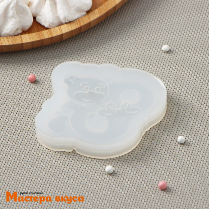 Молд силиконовый МИШКА С ВОСЬМЕРКОЙ, 7*7 см