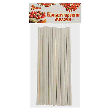 Палочки для кейкпопсов и леденцов (бумажные), 15 см, белые (упак 50 шт)