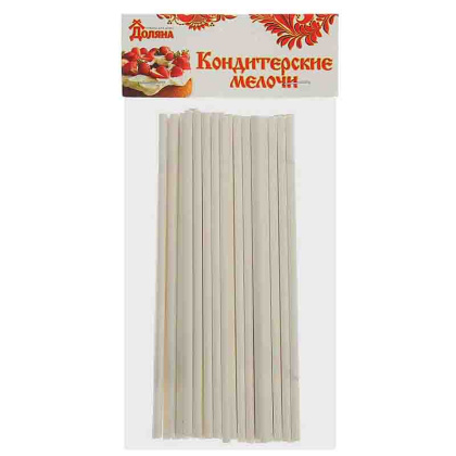 Палочки для кейкпопсов и леденцов (бумажные), 15 см, белые (упак 50 шт)
